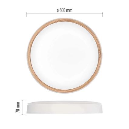 Світлодіодний регульований стельовий світильник ILVI LED/45W/230V 2700-6500K діаметр 50 см білий/бежевий + пульт дистанційного керування
