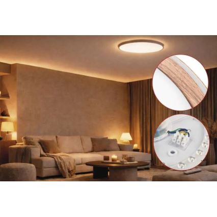 LED-стельовий світильник ILVI з регулюванням яскравості LED/45W/230V 2700-6500K, діаметр 50 см, бежевий + пульт дистанційного керування