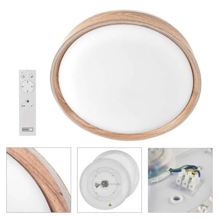 LED-стельовий світильник ILVI з регулюванням яскравості LED/45W/230V 2700-6500K, діаметр 50 см, бежевий + пульт дистанційного керування