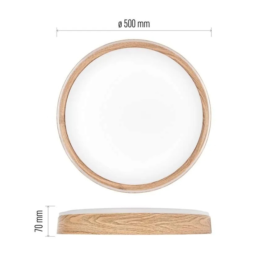 LED-стельовий світильник ILVI з регулюванням яскравості LED/45W/230V 2700-6500K, діаметр 50 см, бежевий + пульт дистанційного керування