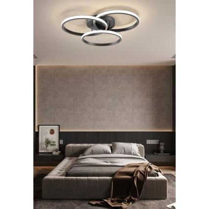 Світлодіодний стельовий світильник з регулюванням яскравості LED/70W/230V 3000-6500K чорний + пульт дистанційного керування