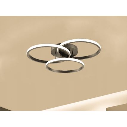 Світлодіодний стельовий світильник з регулюванням яскравості LED/70W/230V 3000-6500K чорний + пульт дистанційного керування