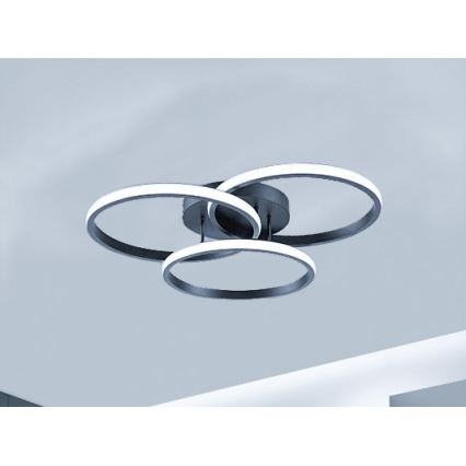 Світлодіодний стельовий світильник з регулюванням яскравості LED/70W/230V 3000-6500K чорний + пульт дистанційного керування