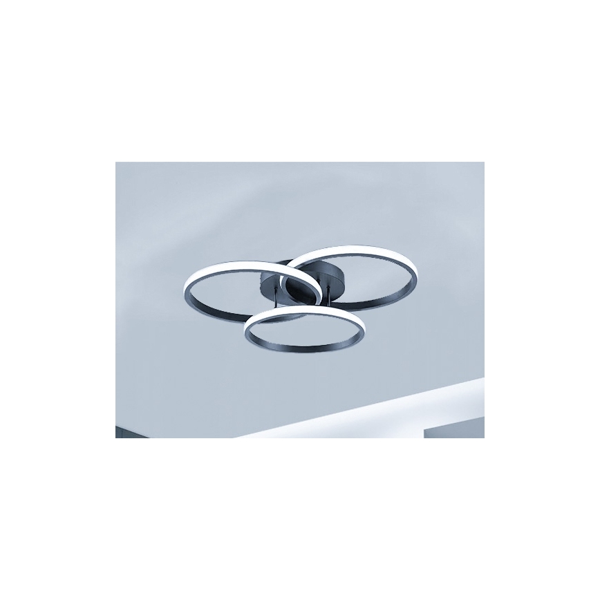 Світлодіодний стельовий світильник з регулюванням яскравості LED/70W/230V 3000-6500K чорний + пульт дистанційного керування