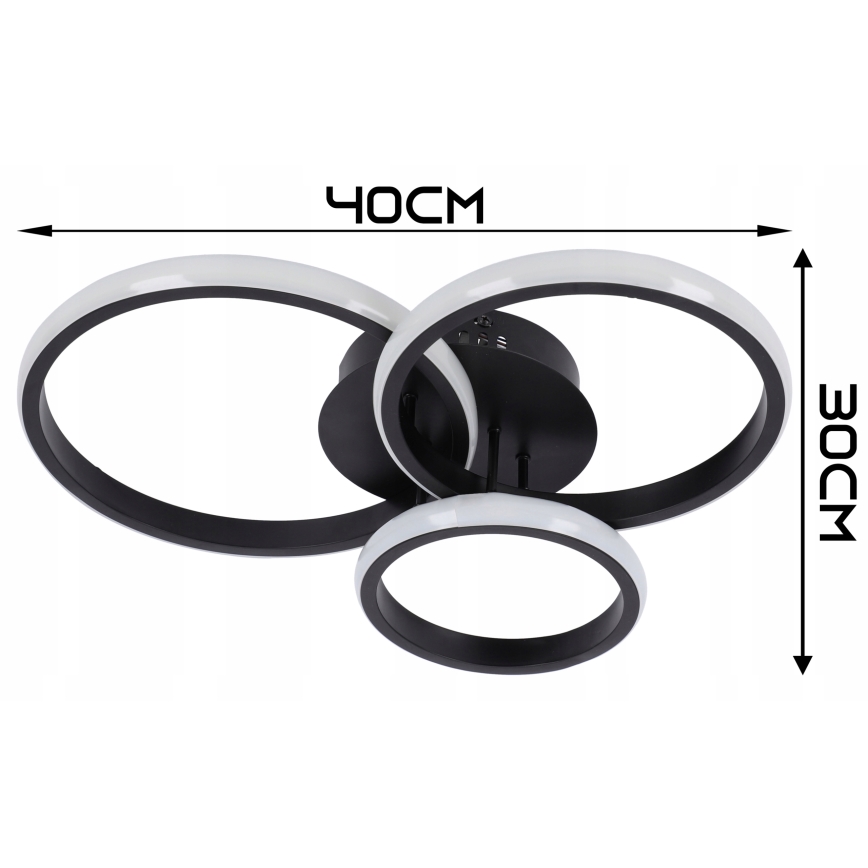 Світлодіодний стельовий світильник з регулюванням яскравості LED/70W/230V 3000-6500K чорний + пульт дистанційного керування