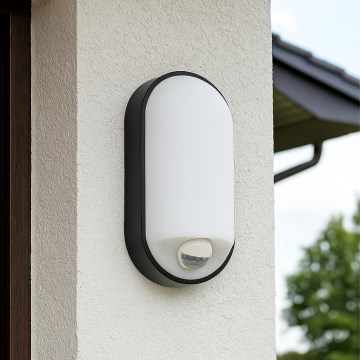 LED димований зовнішній настінний світильник із датчиком руху LED/12/15/18W/230V 3000K/4000K/6500K IP65 чорний/білий