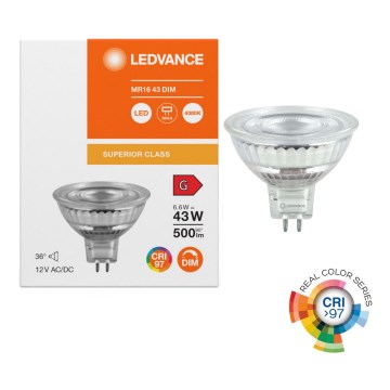 LED димувальна рефлекторна лампа MR16 GU5,3/6,6W/12V 4000K 36° CRI 97 - Ledvance