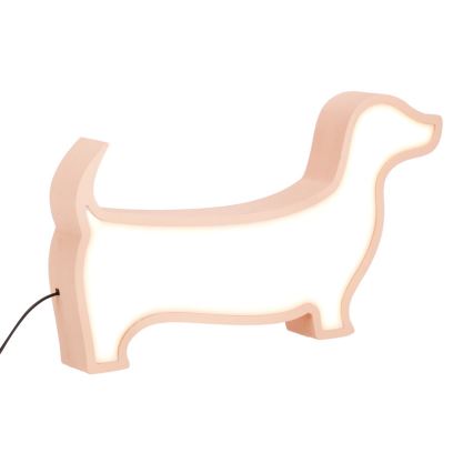 LED Дитяча настільна лампа DOG LED/12W/230V рожевий
