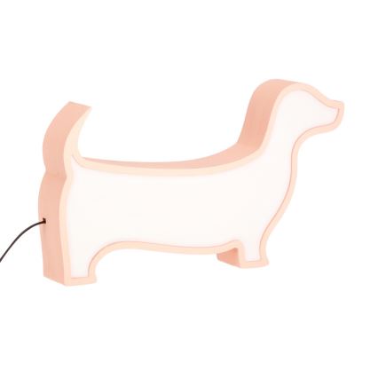 LED Дитяча настільна лампа DOG LED/12W/230V рожевий