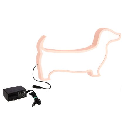 LED Дитяча настільна лампа DOG LED/12W/230V рожевий