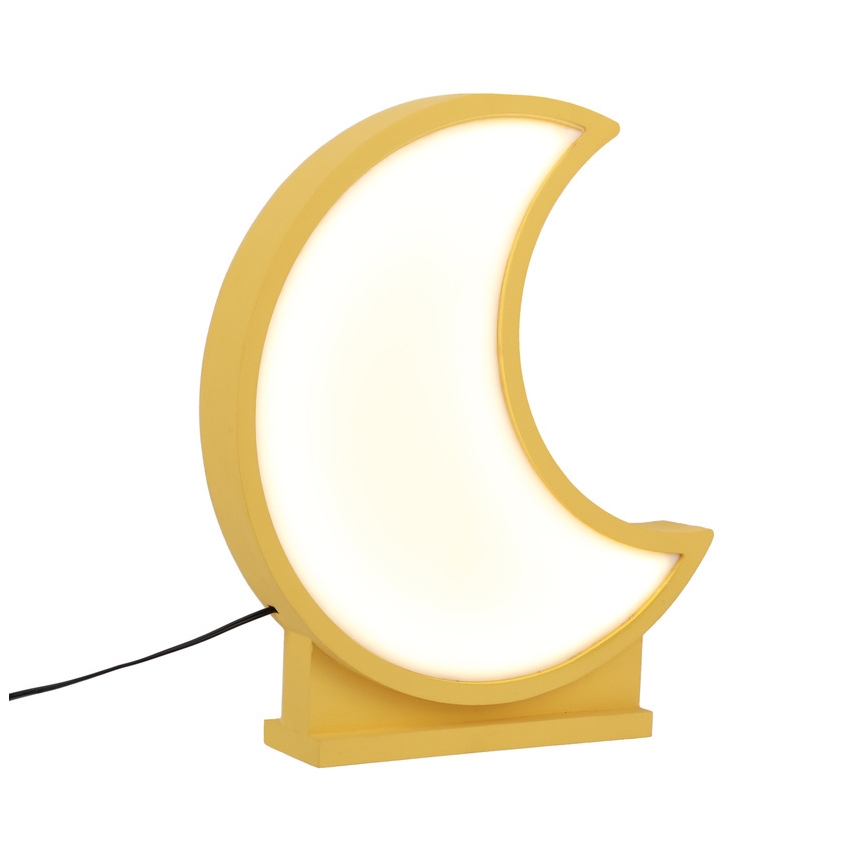 LED Дитяча настільна лампа MOON LED/12W/230V жовта