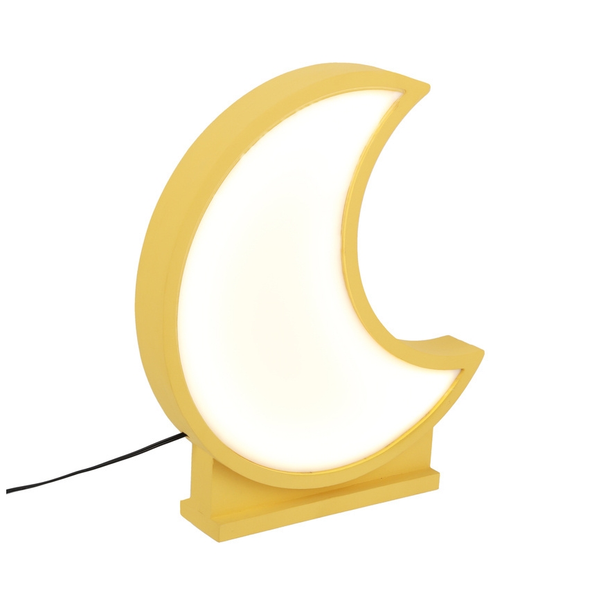 LED Дитяча настільна лампа MOON LED/12W/230V жовта