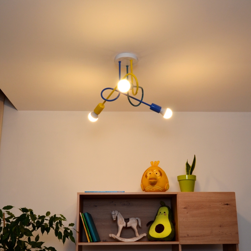 LED Дитяча пристельова люстра OXFORD 3xE27/15W/230V
