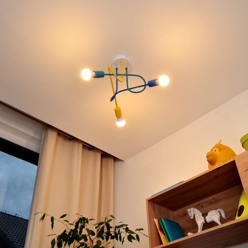 LED Дитяча пристельова люстра OXFORD 3xE27/15W/230V