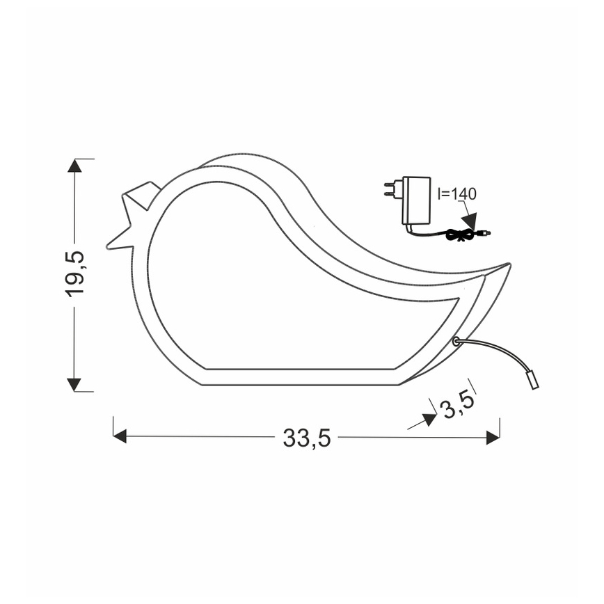 LED дитяча настільна лампа BIRD, 12 Вт/230 В, синя