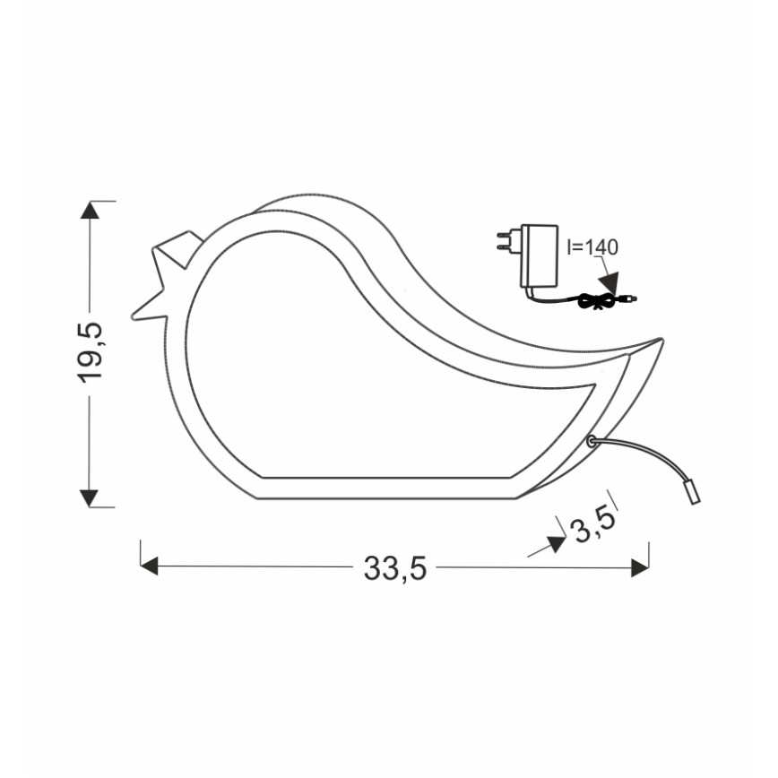 LED дитяча настільна лампа BIRD LED/12W/230V рожева