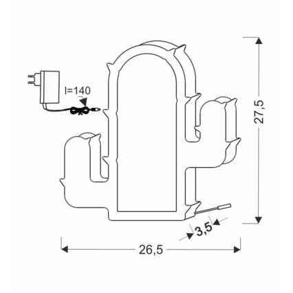 LED Дитяча настільна лампа CACTUS LED/10W/230V зелена