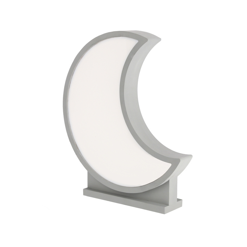 LED дитяча настільна лампа MOON LED/12W/230V сіра
