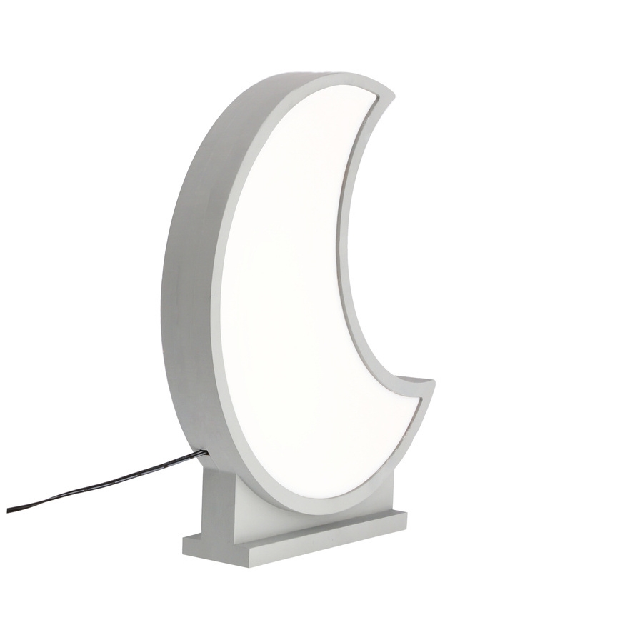 LED дитяча настільна лампа MOON LED/12W/230V сіра