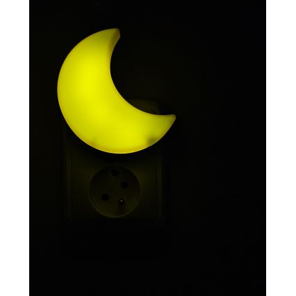 LED Дитячий нічник із сенсором сутінків LED/0,5W/230V місяць