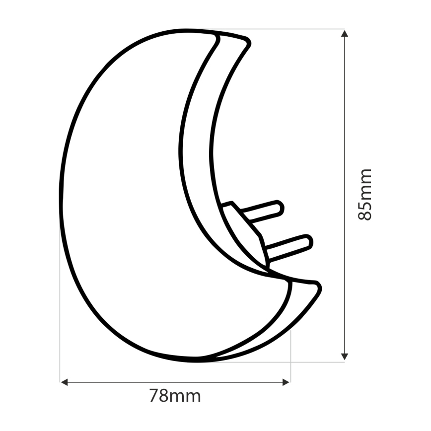 LED Дитячий нічник із сенсором сутінків LED/0,5W/230V місяць