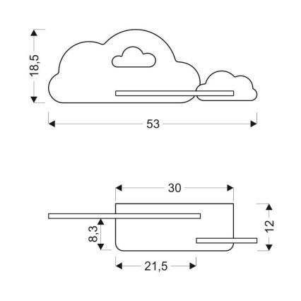 Світильник настінний дитячий LED з полицею CLOUD LED/5W/230V білий/рожевий,