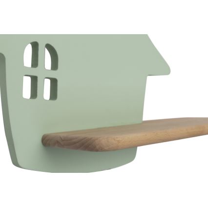 Світильник настінний дитячий LED з полицею HOUSE LED/4W/230V зелений/дерево,