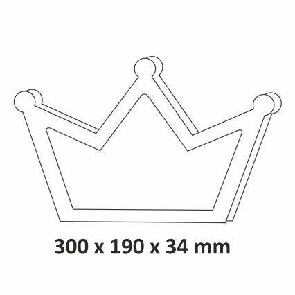 Світильник настінний дитячий LED/2xAA рожевий коронка