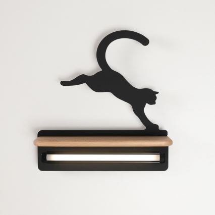 Світильник настінний дитячий LED з полицею JUMPING CAT LED/5W/230V,