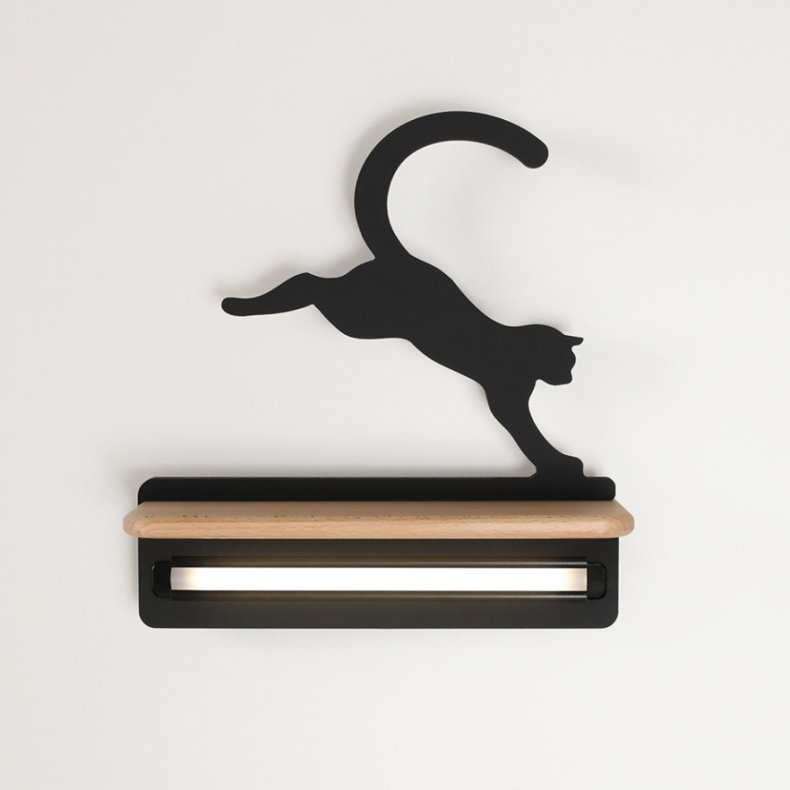 Світильник настінний дитячий LED з полицею JUMPING CAT LED/5W/230V,