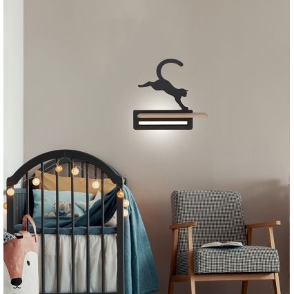 Світильник настінний дитячий LED з полицею JUMPING CAT LED/5W/230V,