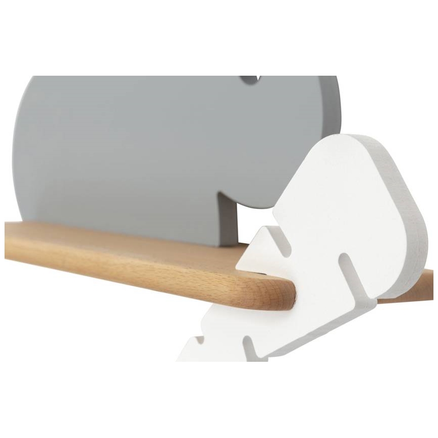 Світильник настінний дитячий LED з полицею RABBIT LED/4W/230V сірий/білий/дерево,