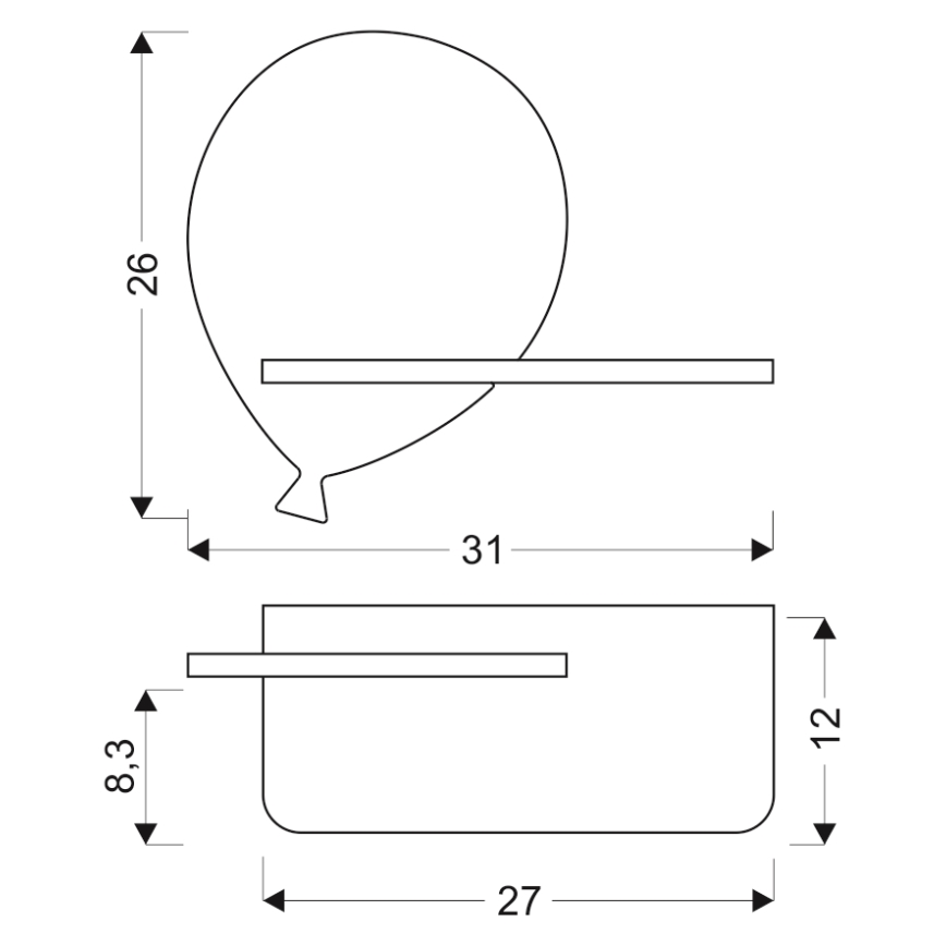 LED Дитячий настінний світильник з полицею BALLOON LED/4W/230V жовтий/дерево,