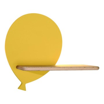 LED Дитячий настінний світильник з полицею BALLOON LED/4W/230V жовтий/дерево,