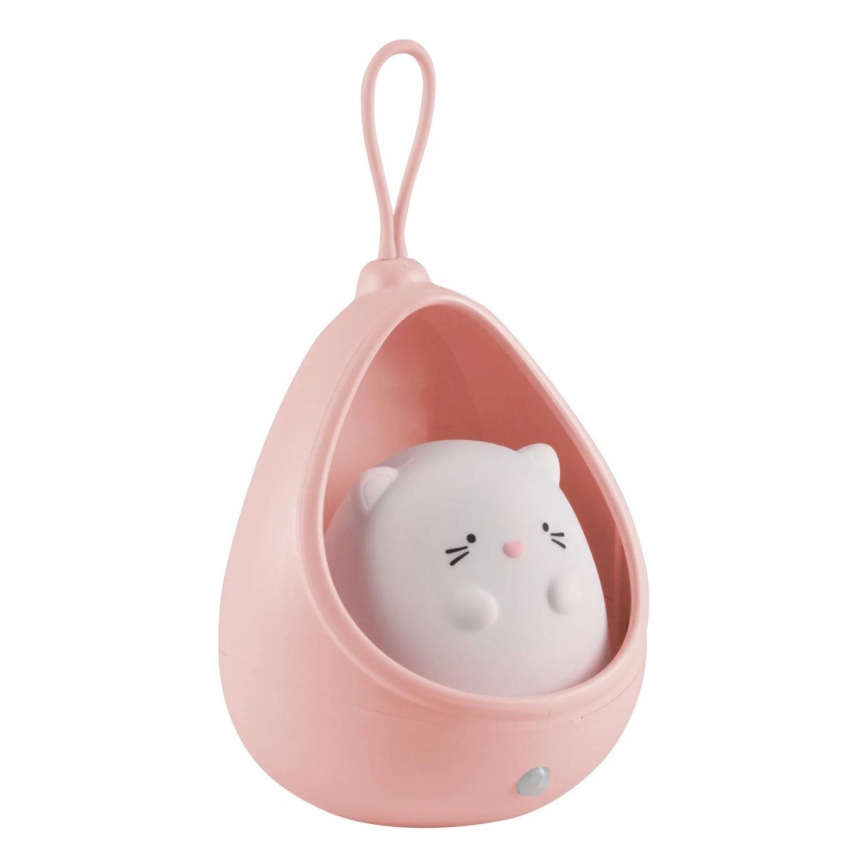 LED Дитячий навігаційний світильник з датчиком KITTY LED/0,5W/5V USB 1200 mAh рожевий