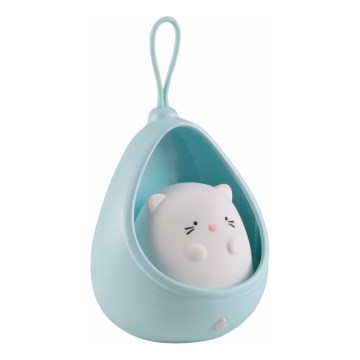LED Дитячий навігаційний світильник з датчиком KITTY LED/0,5W/5V USB 1200 mAh синій