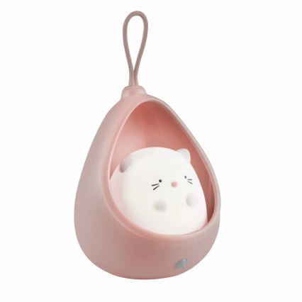 LED Дитячий навігаційний світильник з датчиком KITTY LED/0,5W/5V USB 1200 mAh рожевий