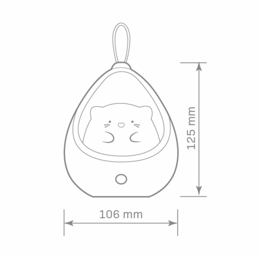 LED Дитячий навігаційний світильник з датчиком KITTY LED/0,5W/5V USB 1200 mAh рожевий