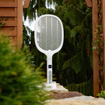 Светодиодный электрический ловец насекомых 2 в 1 с ЖК-дисплеем 1200 мАч/5В белый