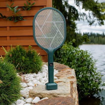 LED електричний зловлювач комах 2 в 1 з LCD-дисплеєм 1200 мАг/5В зелений