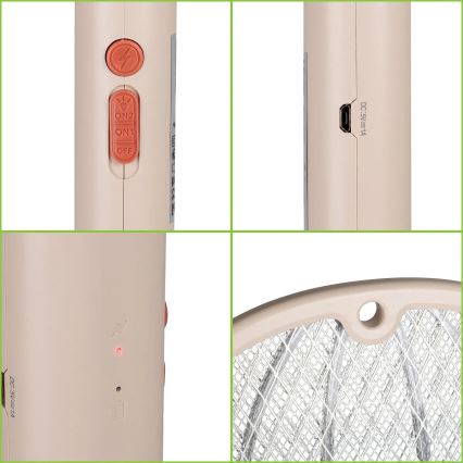 LED Електричний знищувач комах 2в1 500 mAh/5V бежевий