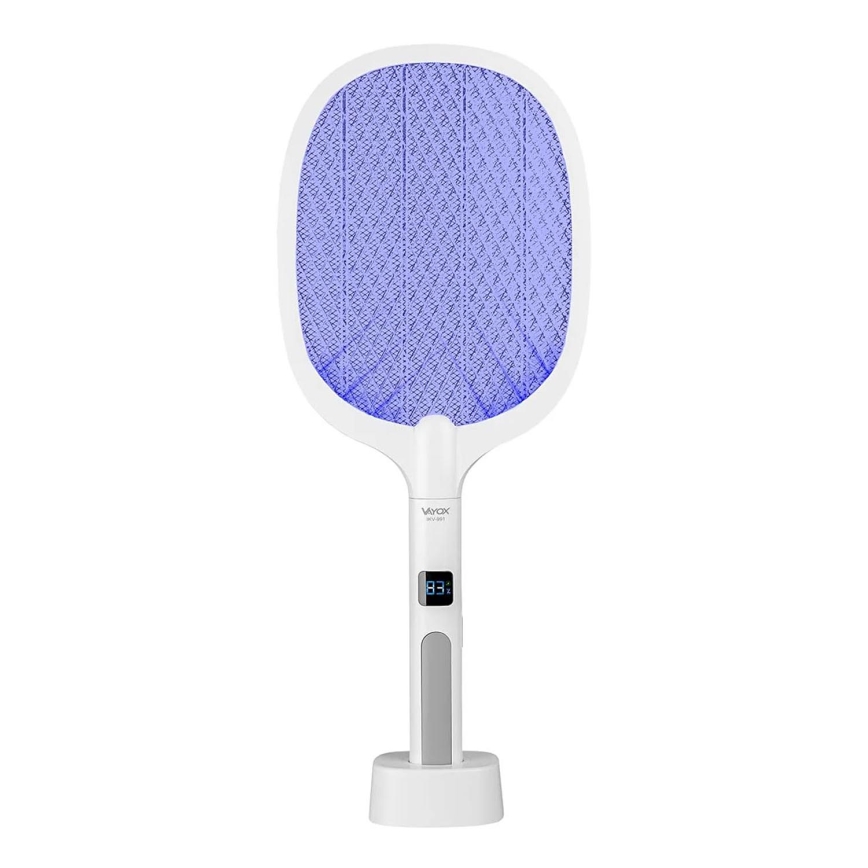 LED Електричний знищувач комах 2в1 з РК-дисплеєм 1200 mAh/5V білий