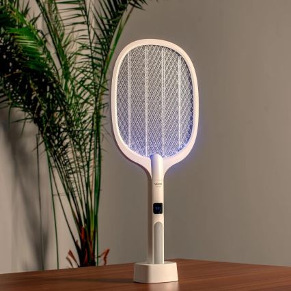 LED Електричний знищувач комах 2в1 з РК-дисплеєм 1200 mAh/5V білий