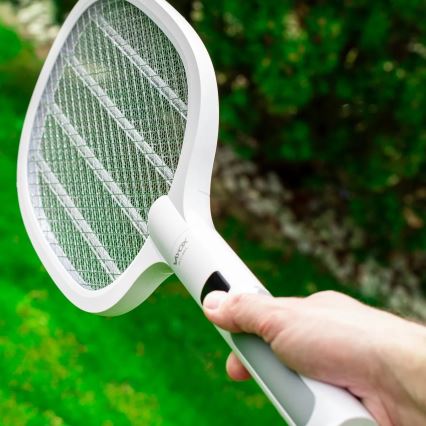 LED Електричний знищувач комах 2в1 з РК-дисплеєм 1200 mAh/5V білий