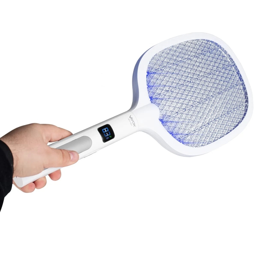 LED Електричний знищувач комах 2в1 з РК-дисплеєм 1200 mAh/5V білий