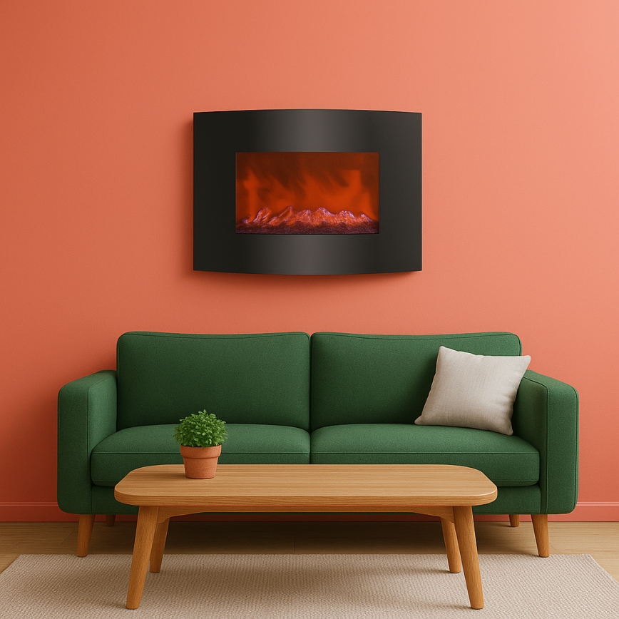 LED-электрокамин с обогревом LED/2000 Вт/230 В + пульт дистанционного управления