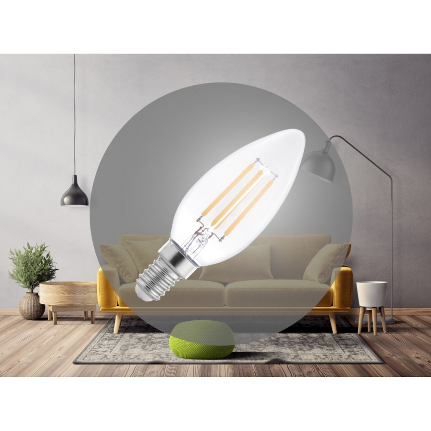 LED-філаментна лампа C37 E14/6W/230V 4000K