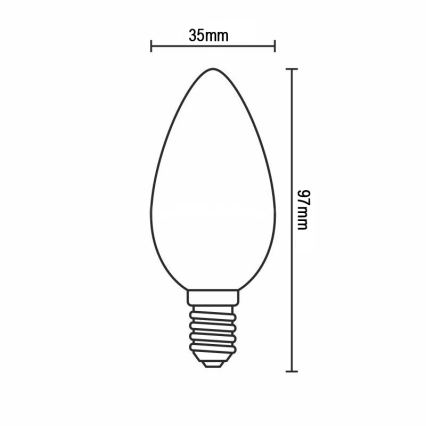LED-філаментна лампа C37 E14/6W/230V 4000K