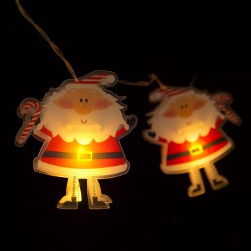 LED-гирлянда 10xLED/2xAA 1,35 м тёплый белый santa