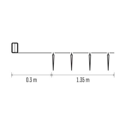 LED  гирлянда 10xLED/2xAA 1,65м